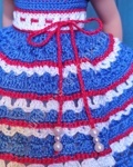 Платье вязаное "Бэби мисс" для кукол 32-34 см, цвет синий/белый